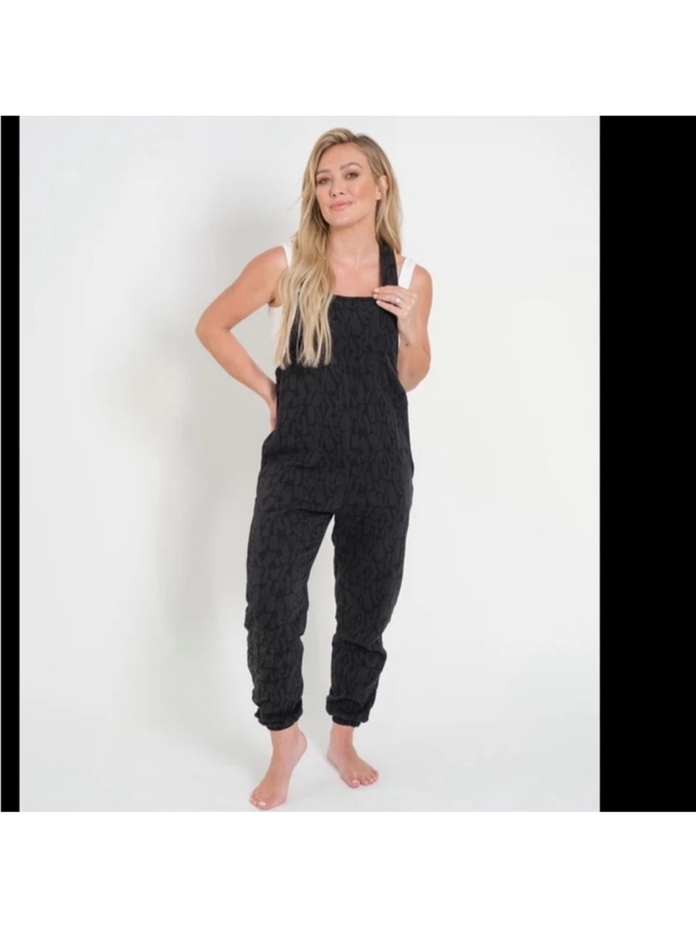 Smash + Tess x Hilary Diff Black Textured Jumpsuit Romper Size Small